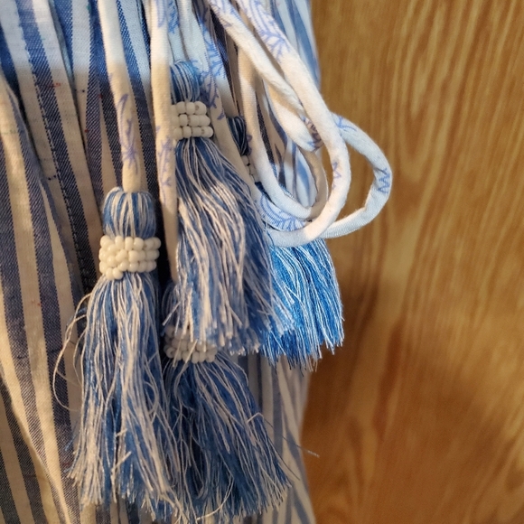 Club monaco Radura faux wrap striped mini skirt blue/white stripe size S - Picture 7 of 12